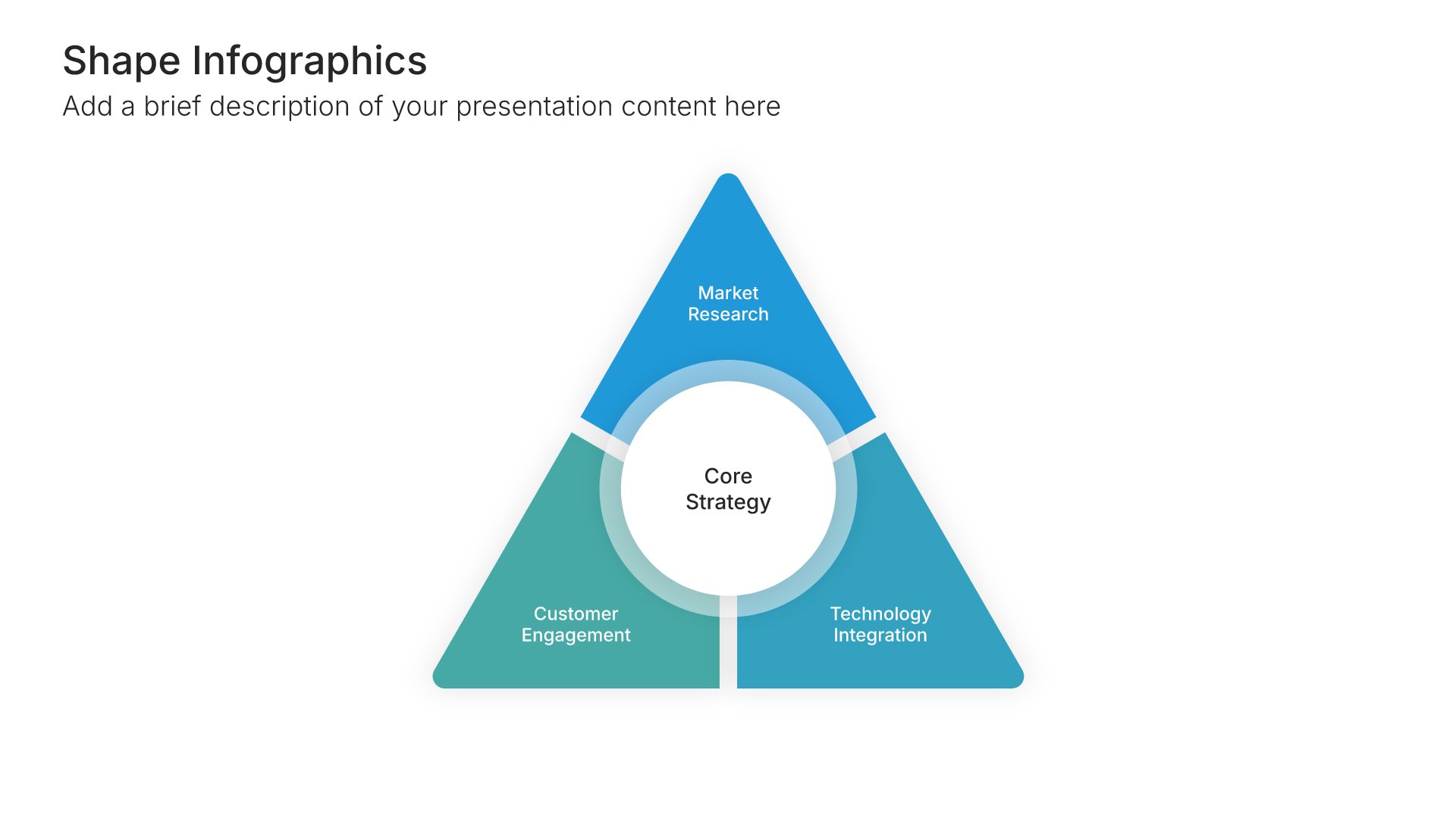 Shapes infographic slide, layout 01